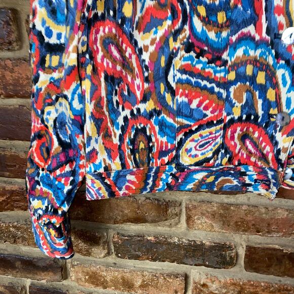 Ruby Rd Abstract Multicolored Lightweight Button Down Jacket Women's Size 10 - Picture 4 of 6